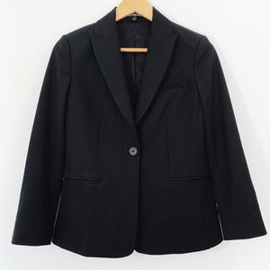 Express One Button Lined Classic Black Blazer Size 4, LIKE NEW